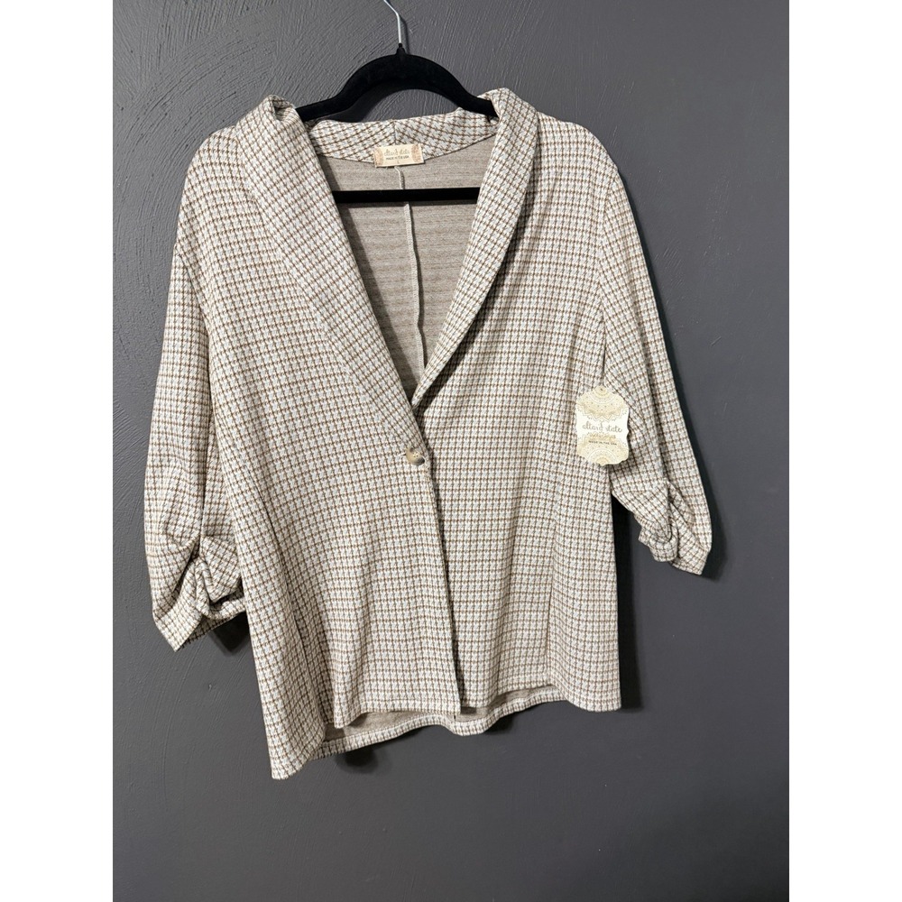 Altar'd State Women's Career Blazer Brown Light Blue Size L‎ Casual